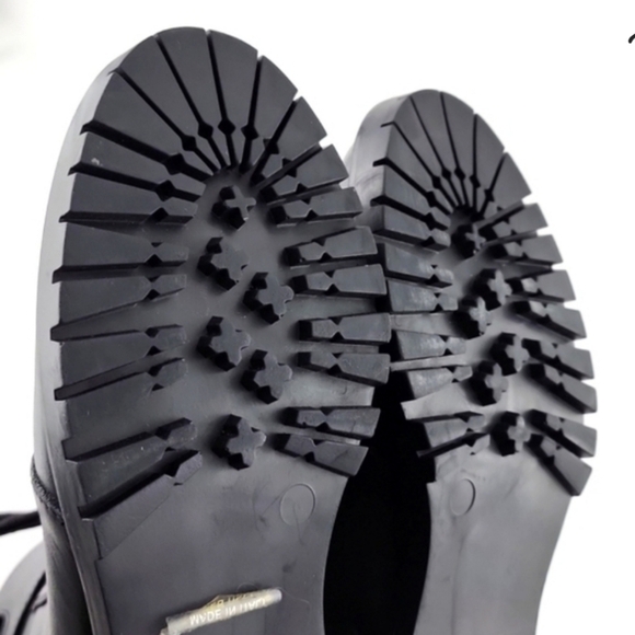 NWT Italian Shoemakers Black Leather Lace-Up Combat Short Boot Strap Buckle Sz 6 - Picture 8 of 15